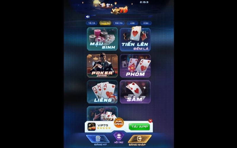 Game bài Vip79 có giao diện ấn tượng